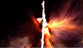 shot through bloody sponge